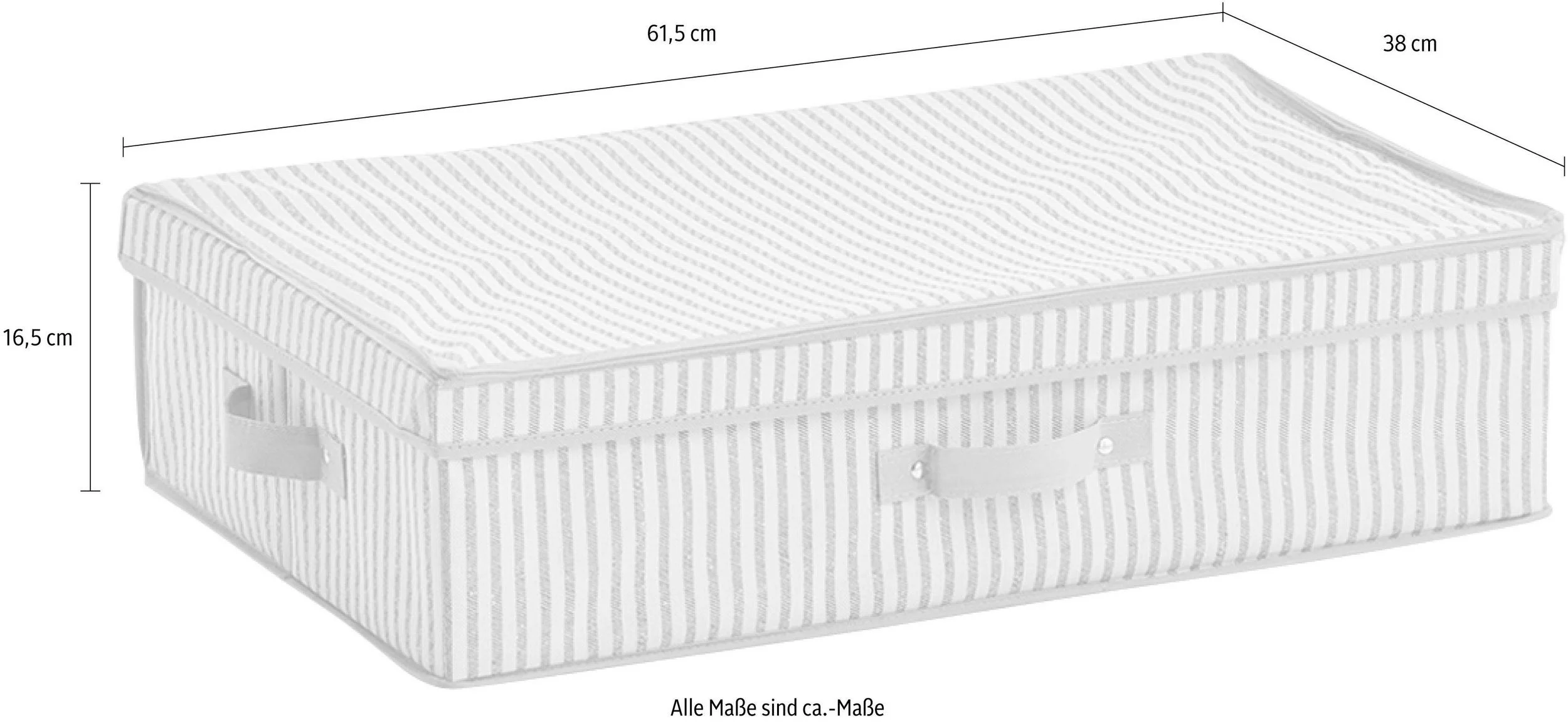 Aufbewahrungsbox „Stripes“ – faltbar aus Vlies, Beige